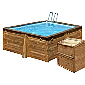 Gre Holz-Pool Carra - Set mit Technikraum (L x B x H: 300 x 300 x 119 cm, Hellbraun, 7.600 l) | BAUHAUS