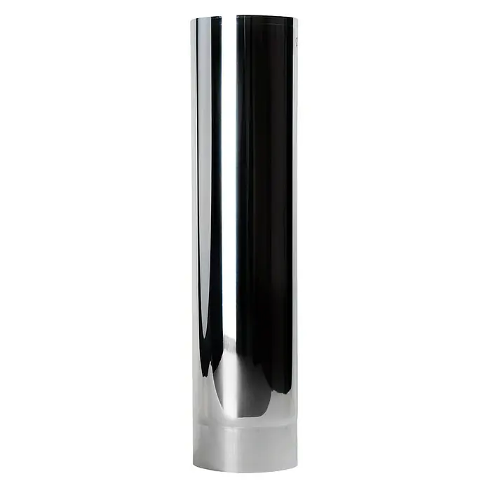 Ofenrohr - Ø x L: 120 x 500 mm, Edelstahl, Silber - Glänzendes Kaminrohr-Set: ein modernes, zweiteiliges Design für effiziente Wärmeableitung und ästhetische Aufwertung Ihres Wohnraums.