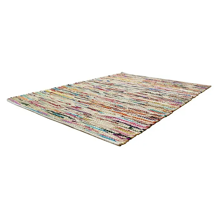 Kayoom Flachgewebeteppich Sienna 600 - Bunt, 230 x 160 cm, 100% Jute / Baumwolle - Bunter gewebter Flickenteppich aus verschiedenen Stoffstreifen.