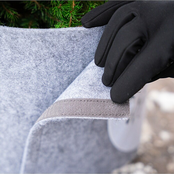 Windhager Dekoartikel Topfschutz Hello Winter (Grau, Frostschutz, Länge: 25 cm, Rund) | BAUHAUS