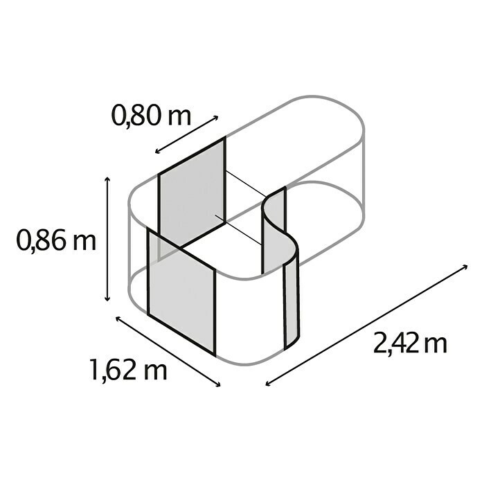 Vitavia Hochbeet-Erweiterung (Farbe: Aluminium, Stahlblech)