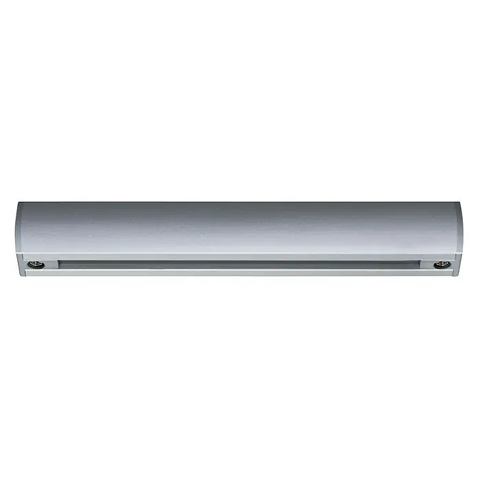 Paulmann URail Gleiter - 10 cm, Metall, Chrom matt - Nahaufnahme einer silbernen LED-Lichtleiste, ideal für die moderne Innenbeleuchtung und zur Akzentuierung von Räumen.