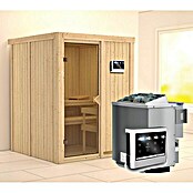 Karibu Systemsauna Norin (Mit Sauna Bio-Ofen 9 kW inkl. Steuerung Easy, Ohne Dachkranz, 151 x 151 x 198 cm)