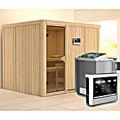 Karibu Systemsauna Gobin (Mit Sauna Bio-Ofen 9 kW inkl. Steuerung Easy, Ohne Dachkranz, 196 x 231 x 198 cm)