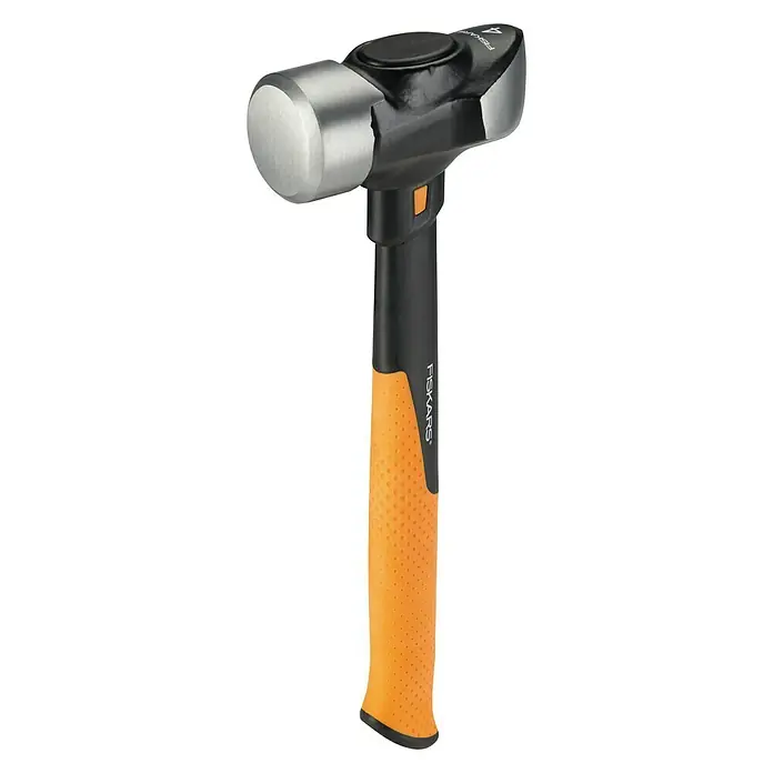 Fiskars Fäustel L - Gewicht Kopf: 1.800 g, Material Stiel: Glasfaserverstärkter Kunststoff (GfK) - Ein Fiskars Vorschlaghammer mit orangefarbenem Griff und schwarzem Stiel, ideal für schwere Arbeiten.