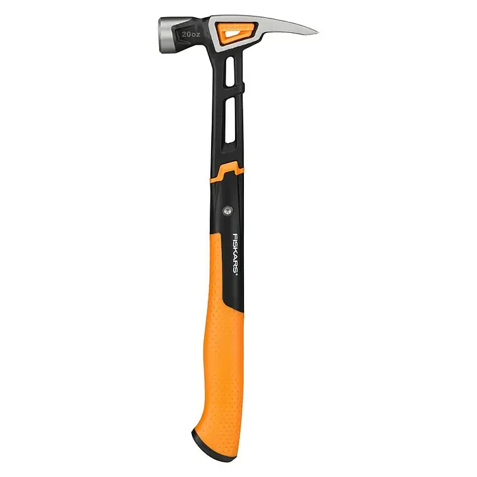 Fiskars Universalhammer XLGewicht Kopf: 570 g, Länge: 390 mm - Abbildung eines Fiskars Spalthammers mit orangefarbenem Griff und schwarzem Kopf. Ein robustes Werkzeug für den Heimwerker.