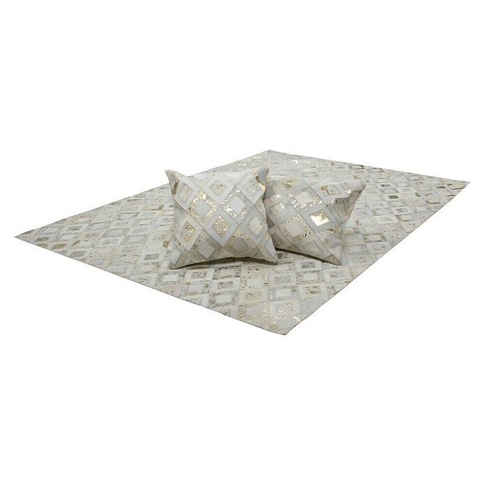 Kayoom Echtlederteppich Dazzle 100 (Elfenbein/Gold, L x B: 150 x 80 cm)
