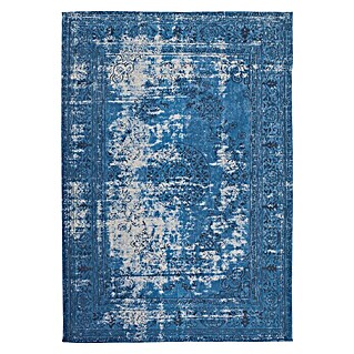 Kayoom Kurzflorteppich Select 375 (Blau, 150 x 80 cm, 50% Baumwolle, 50% Polyester Chenille)