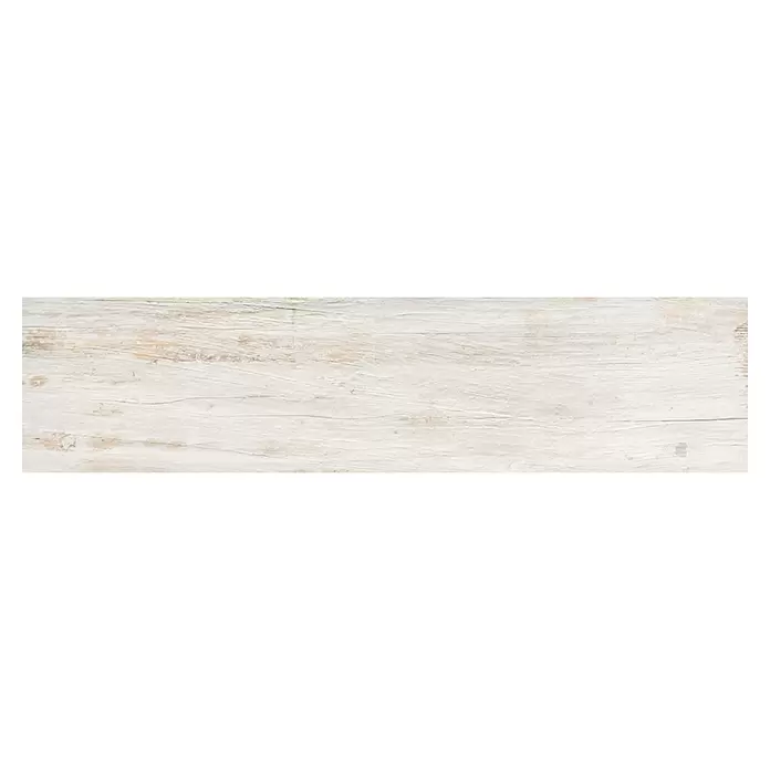 Feinsteinzeugfliese Natura - 22,5 x 90,2 cm, Shabby White, Matt - Helle, verwitterte Holzoberfläche mit natürlicher Maserung.