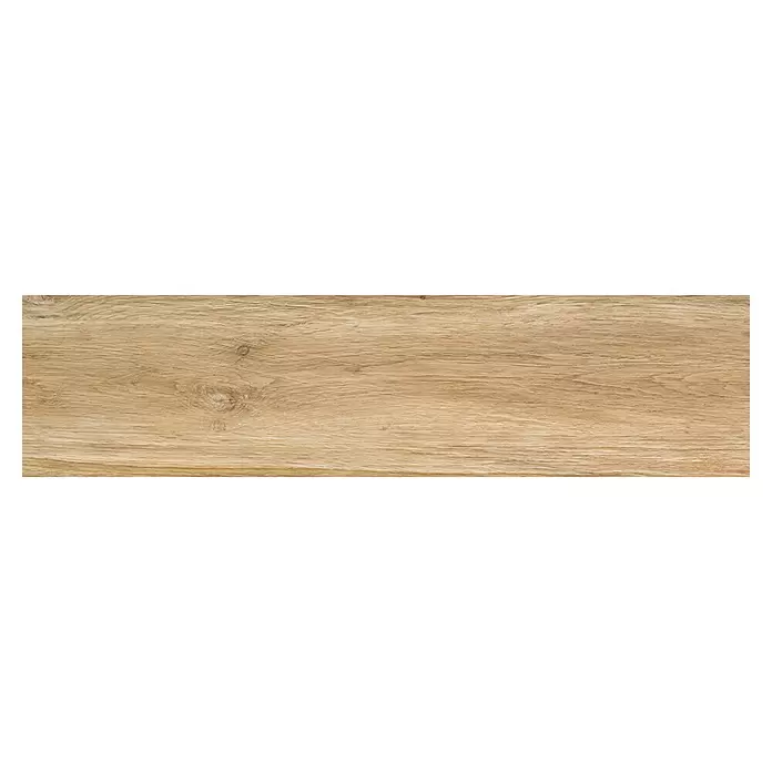 Feinsteinzeugfliese Natura - 22,5 x 90,2 cm, Cream, Matt - Hellbraunes Holzbrett mit natürlicher Maserung.