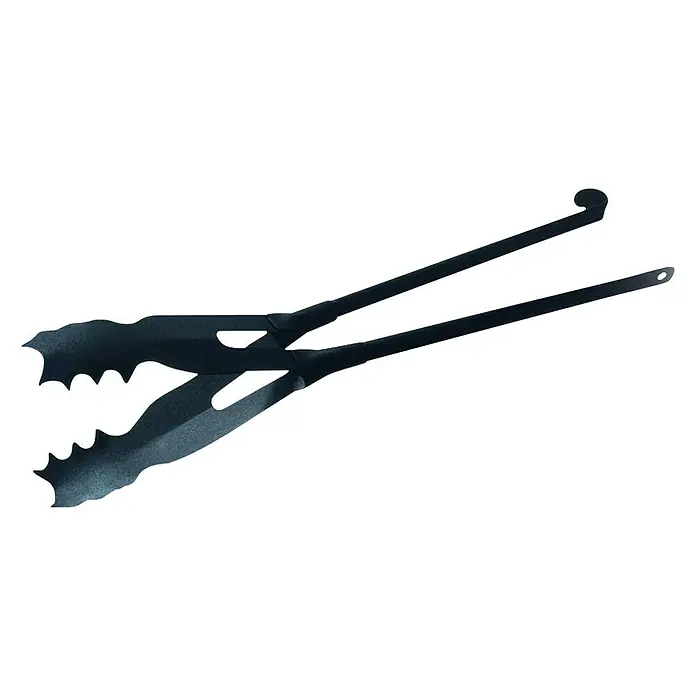 Goldmann Brikettzange - Metall, Schwarz - Schwarze Grillzange mit einem einzigartigen Maul-Design, perfekt zum Wenden von Grillgut. Ein stilvolles und praktisches Grillwerkzeug.