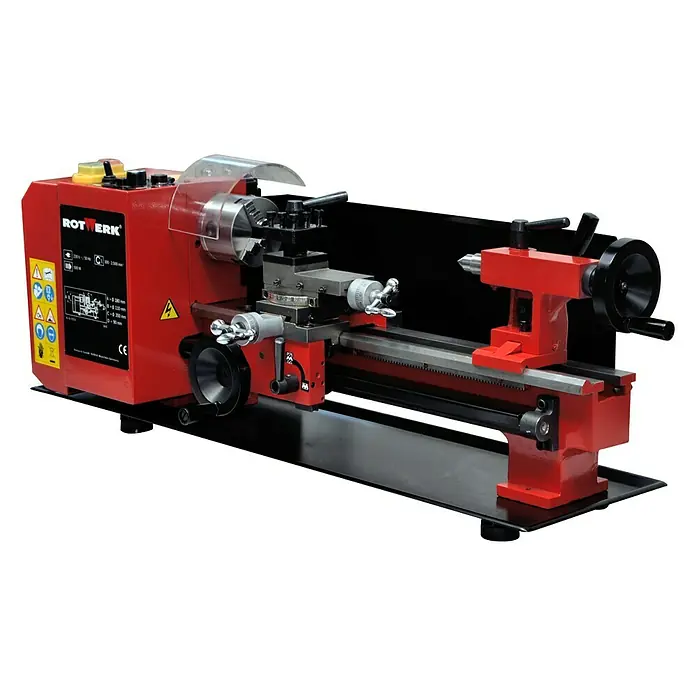 Rotwerk Drehmaschine EDM 350 BL - Leistung: 500 W, Max. Aufnahmehöhe: 74 mm, Spindelkonus: MK3 - Rotwerk Drehmaschine mit einem robusten Design und präzisen Funktionen, ideal für Hobby- und professionelle Anwendungen in der Metallbearbeitung.