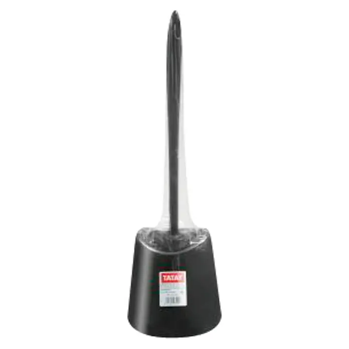 Tatay Standard Escobillero de suelo - Polipropileno, Negro - Escobilla de baño negra con soporte, empaquetada en plástico. Práctico accesorio de baño para la limpieza.