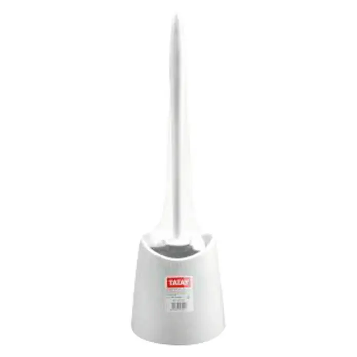 Tatay Standard Escobillero de suelo - Polipropileno, Blanco - Escobilla de baño blanca con soporte, ideal para la limpieza y el almacenamiento elegante en el baño.