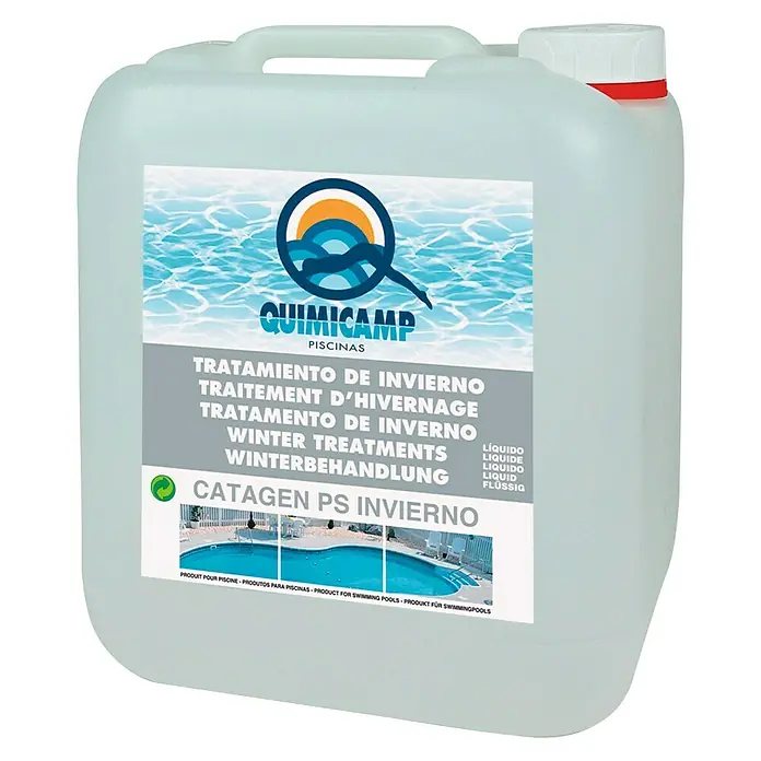 Quimicamp Invernaje líquido Catagen PS - 5 l, Piscinas - Un bidón de tratamiento de invierno Quimicamp para piscinas. El producto es líquido y está pensado para su uso en invierno.