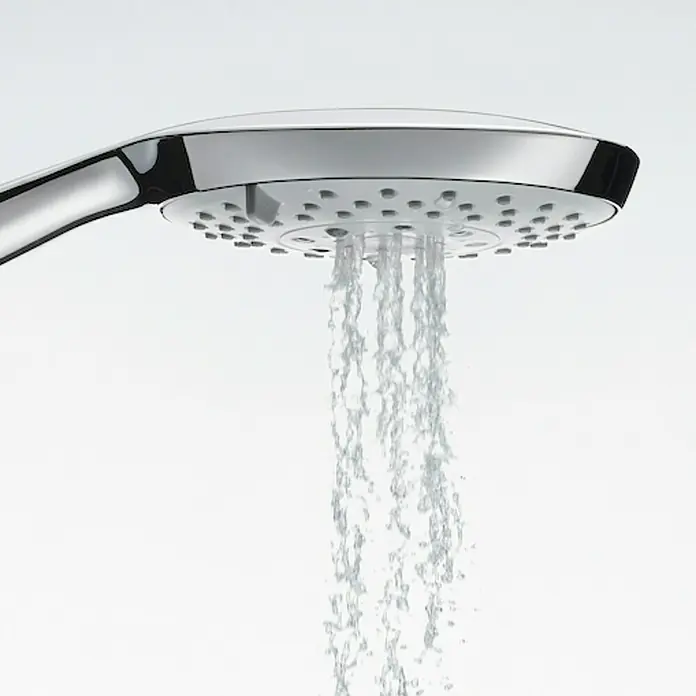 Roca Teleducha Sensum - Número de funciones: 4 ud., Cromo - Cabezal de ducha cromado moderno con agua que fluye. Ducha de mano de alta calidad para una experiencia relajante.