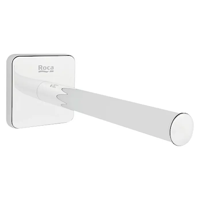 Roca Victoria Portarrollos de reserva - Cromo, Brillante - Portarrollos de papel higiénico de Roca con soporte cuadrado y brazo cilíndrico para colgar fácilmente el rollo.