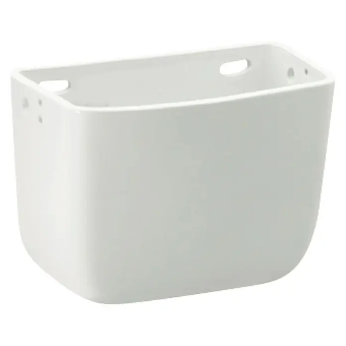 Roca Cisterna de superficie alto Universal - Blanco - Caja de almacenamiento de plástico blanca con agujeros para montaje en pared, ideal para baño o cocina, para orden y organización.