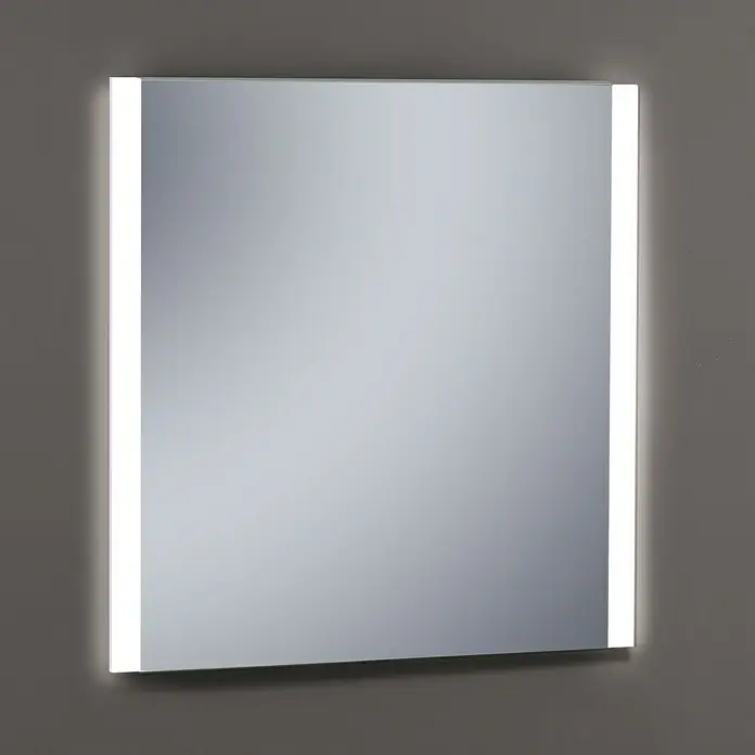 Camargue Espejo con luz Ilse - An x Al: 80 x 80 cm - Espejo cuadrado con iluminación LED lateral para un diseño de baño moderno. El espejo proporciona una iluminación óptima.