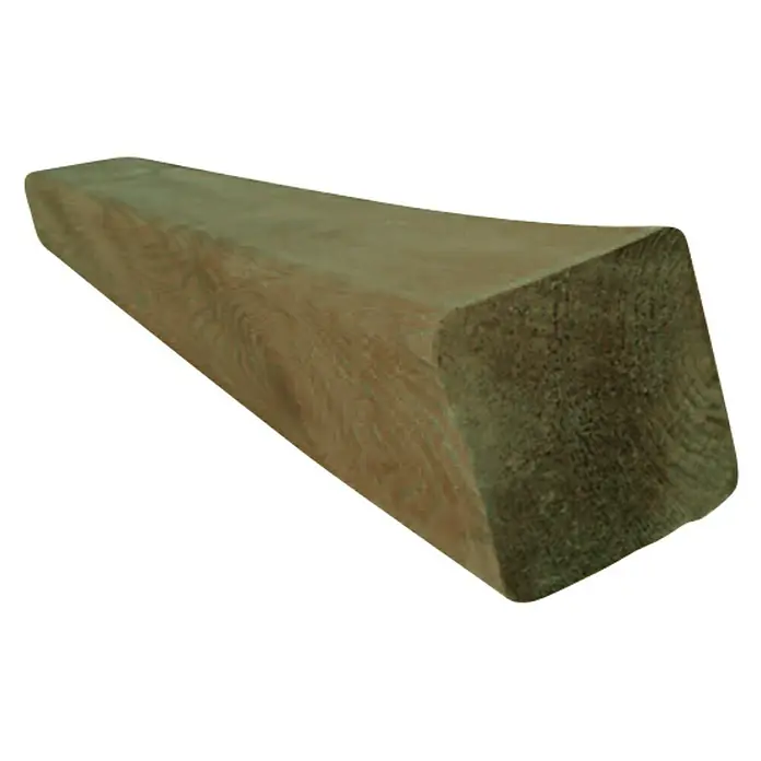 Poste de madera - L x An x Al: 250 x 8,9 x 8,9 cm, Pino - Toma de un robusto poste de madera, ideal para proyectos de construcción o decoraciones rústicas. La veta de la madera es claramente visible.