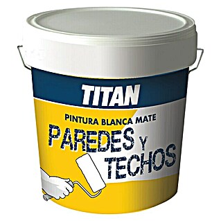 Titan Pintura para paredes y techos (Blanco, 15 l, Mate)