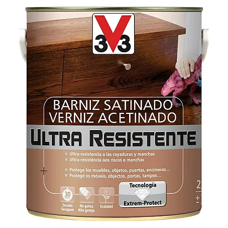V33  Barniz para madera Satinado Ultra Resistente