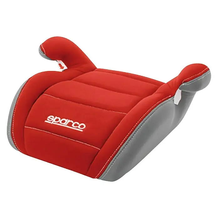 Sparco Asiento elevador para niños - Rojo, Apto para: Niños de 22 a 36 kg - Asiento elevador Sparco rojo con detalles grises, perfecto para viajes seguros en coche. Este elevador ofrece confort y protección para tu hijo.
