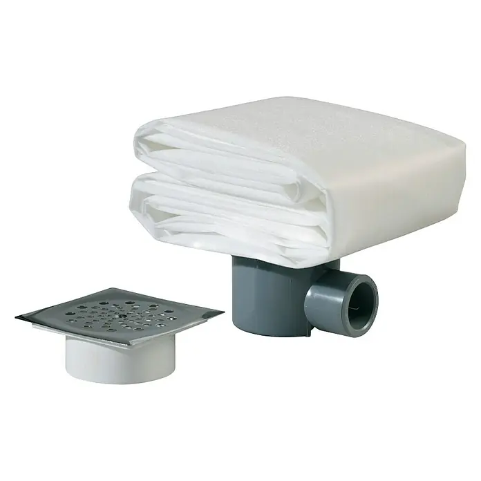 Plato de ducha de obra Lux - L x An: 1.200 x 2.000 mm - Sumidero de ducha con sifón y tapa, ideal para baños. El diseño robusto garantiza un drenaje de agua eficiente y durabilidad.