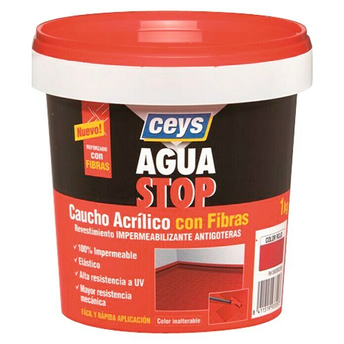 Ceys Impermeabilizante caucho acrílico Agua Stop (Terracota, 1 kg)