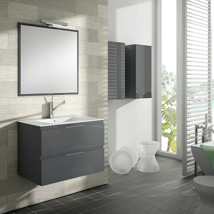 Mueble de lavabo Módena (L x An x Al: 45 x 60 x 50 cm, Grafito)