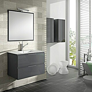Camargue Mueble de lavabo Módena 2C (L x An x Al: 45 x 60 x 50 cm, Grafito, Brillante)