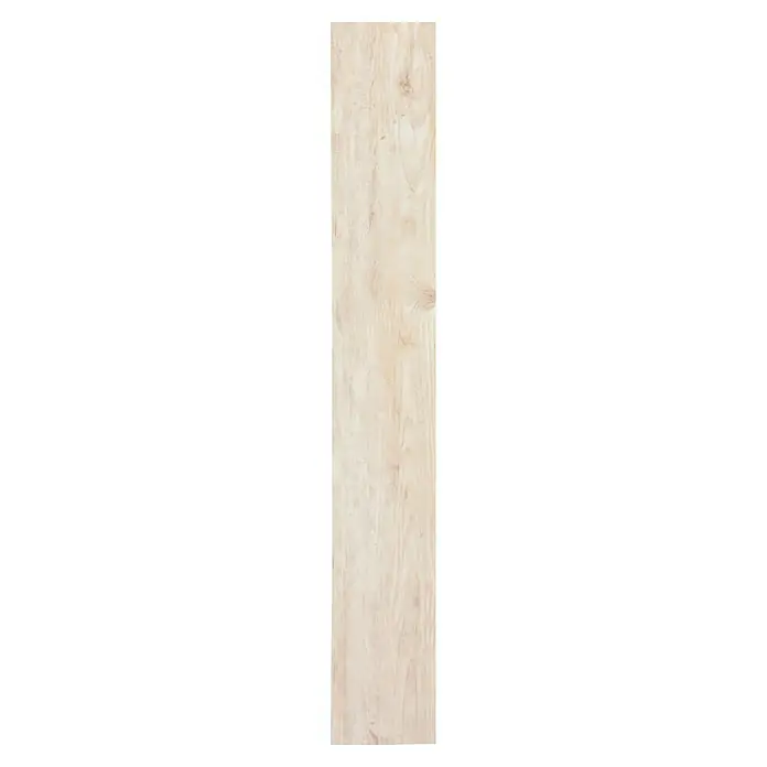Suelo vinílico autoadhesivo Gris perla - 91,4 cm x 15,2 cm x 2 mm, Gris - Chapa de madera clara con vetas sutiles y tonos cálidos, ideal para muebles o acabados interiores.