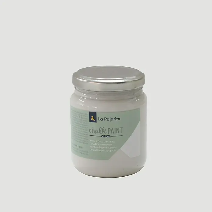 La Pajarita Pintura de tiza Chalk Paint - Jazmín, 175 ml, Mate - Primer plano de un bote de La Pajarita Chalk Paint Deco. Ideal para dar un aspecto vintage a tus muebles y objetos decorativos.