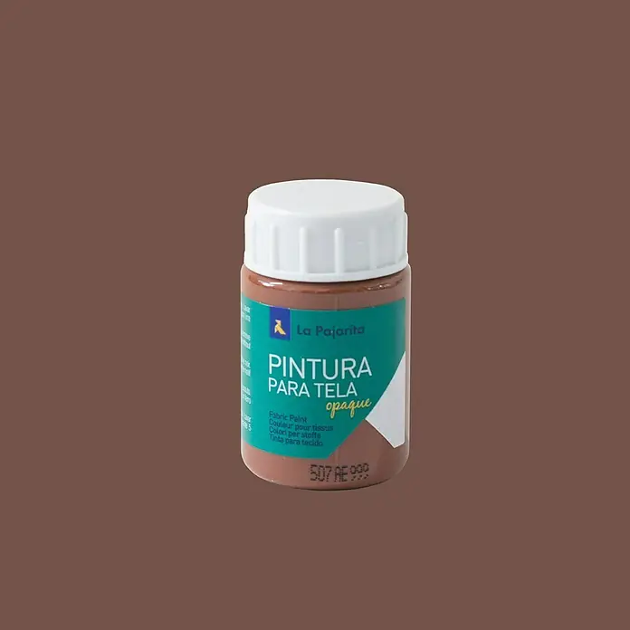 La Pajarita Pintura textil - Marrón castaño, 35 ml - Un bote de pintura para tela La Pajarita, color Opaque, ideal para proyectos creativos sobre tela.