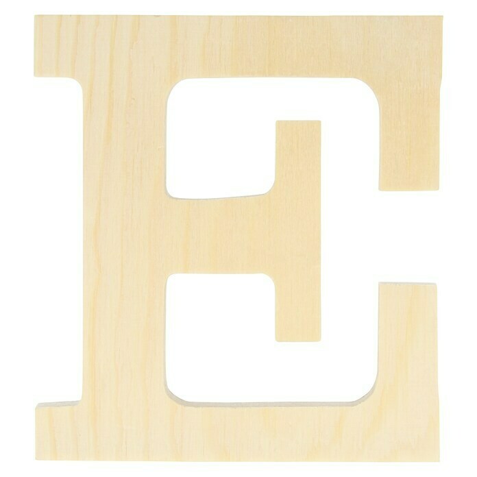 Artemio Letra de madera (Motivo: E, L x An x Al: 11,5 x 1 x 11,5 cm, Madera)