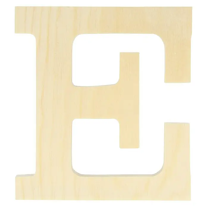 Artemio Letra de madera - Motivo: E, L x An x Al: 11,5 x 1 x 11,5 cm, Madera - Letra de madera E: Una letra de madera natural sin terminar, ideal para proyectos de bricolaje y decoración del hogar.