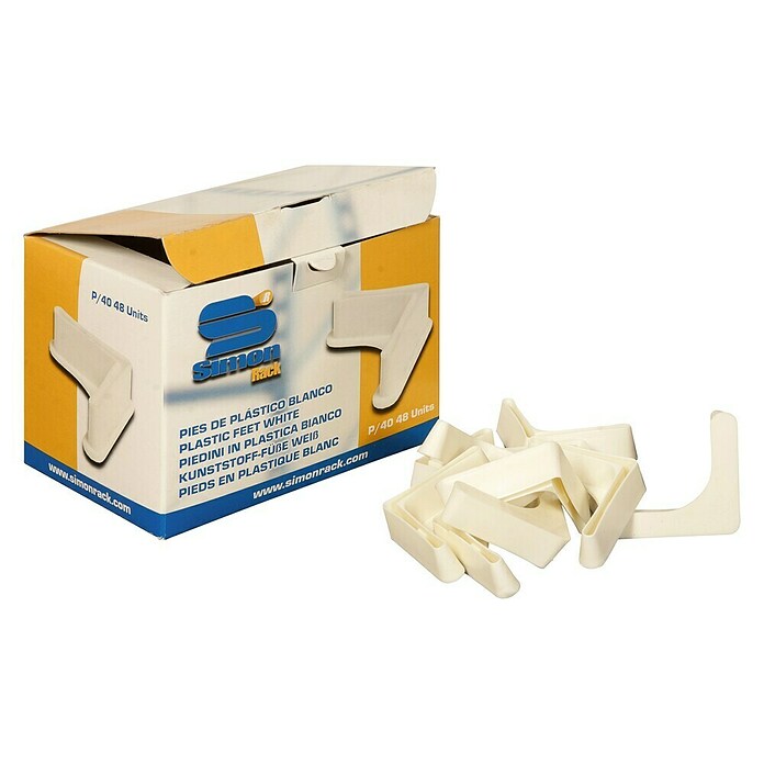 Simonrack Conjunto de pie de plástico para estanterías (48 uds., Plástico)