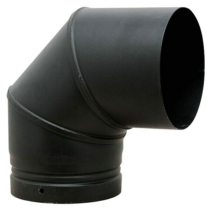 Codo para tubos esmaltado (200 mm, 90°, Esmaltado, Negro)