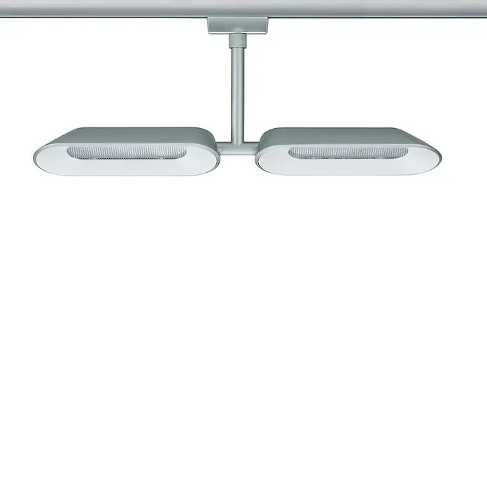 Paulmann URail Regleta LED para riel Dipper - 16 W - Lámpara doble LED gris con pantallas alargadas en un riel. El diseño moderno proporciona una iluminación brillante y uniforme.