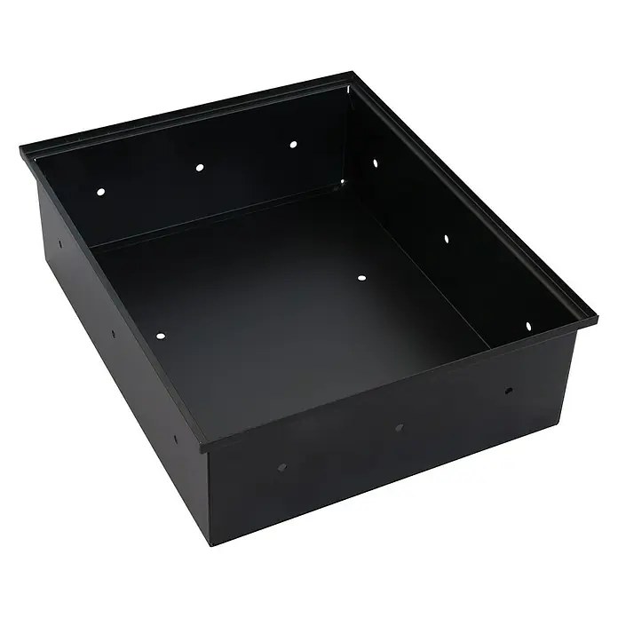 Arregui Caja fuerte Basa 20000-S7C - L x An x Al: 38,6 x 31,6 x 12,5 cm - Cajón metálico negro con orificios preperforados, que ofrece una fácil instalación y aplicaciones versátiles.