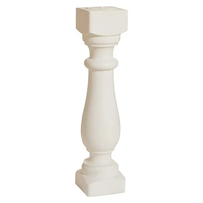 Balaustrada Italia 45 - 10 x 10 x 45 cm, Blanco, Hormigón - Un balaustre de yeso blanco, que ofrece un toque elegante y decorativo a cualquier escalera o espacio de galería.