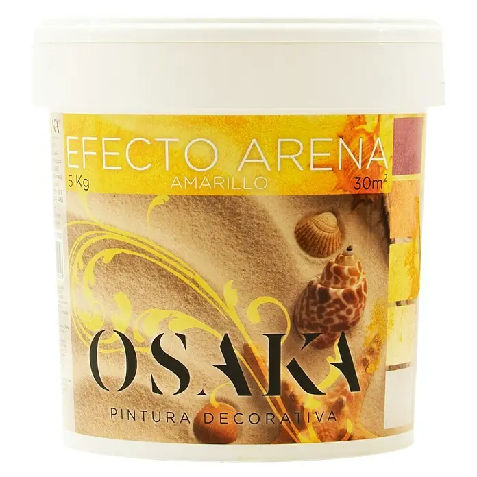 Osaka Pintura para efectos decorativos Arena - 5 l, Amarillo, Mate - Bote de pintura decorativa "Osaka Efecto Arena Amarillo" con efecto arena, 5kg para interiores.