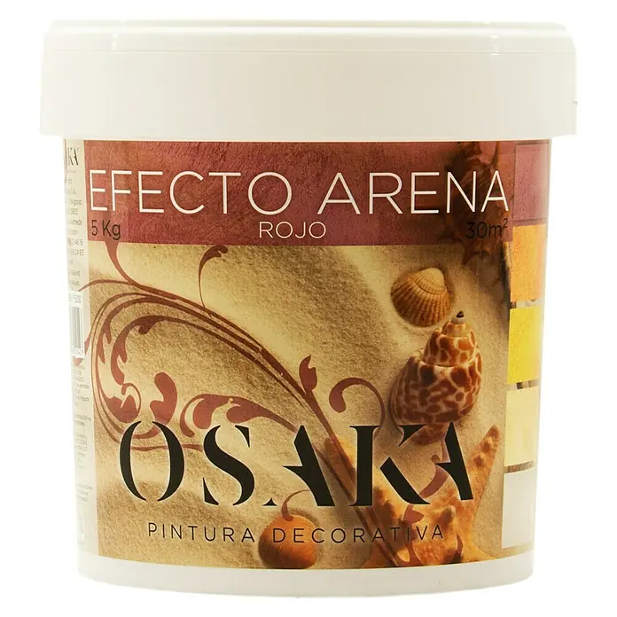 Osaka Pintura para efectos decorativos Arena - 5 l, Rojo, Mate - Aquí hay un balde de pintura Osaka Efecto Arena Rojo, que es una pintura decorativa con efecto arena, perfecta para agregar textura y calidez a cualquier habitación.