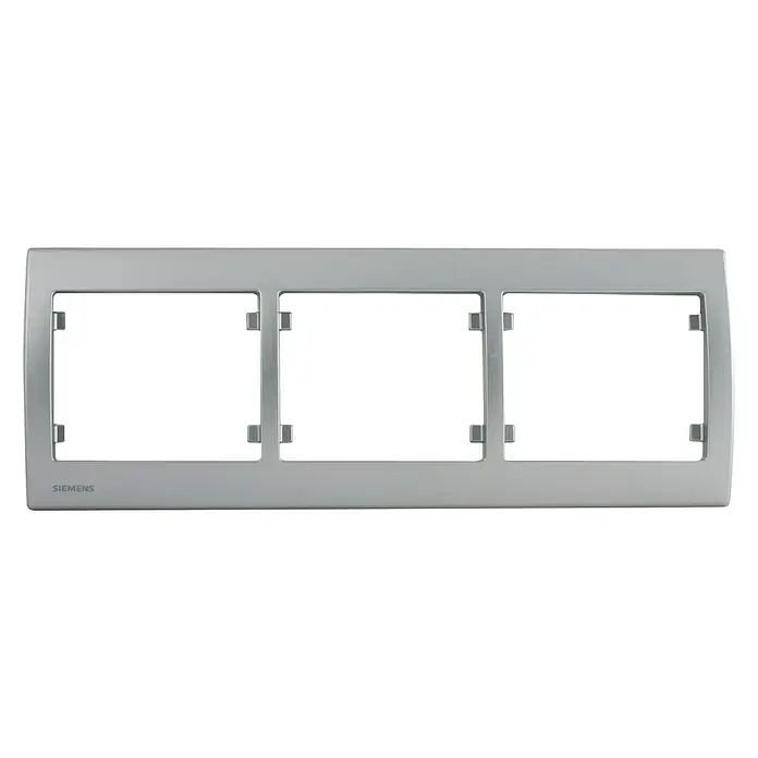 Siemens Delta Iris Marco - Aluminio, Modelo de mecanismos: x 3, Plástico, Empotrar - Marco Siemens para tres módulos para la instalación de interruptores y enchufes. Fabricado con material robusto para interiores.