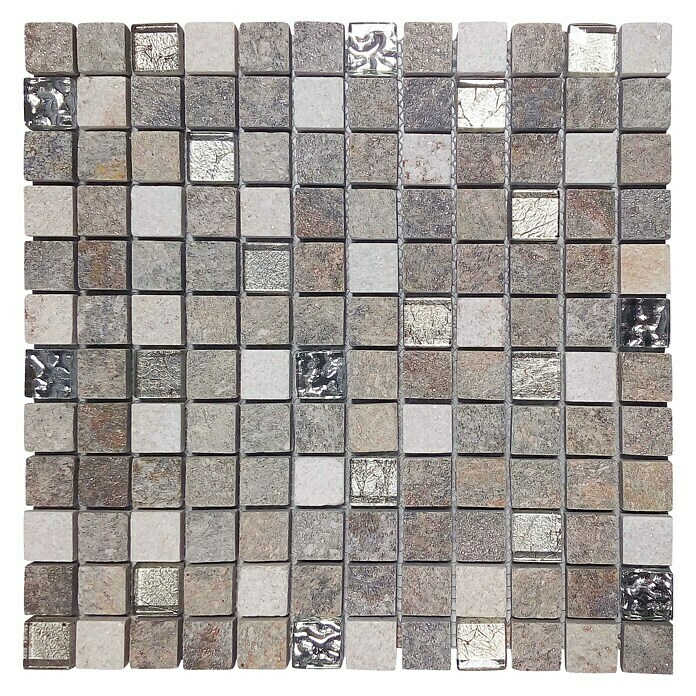 Baldosa de mosaico Urales (30 x 30 cm, Granito, Gris)
