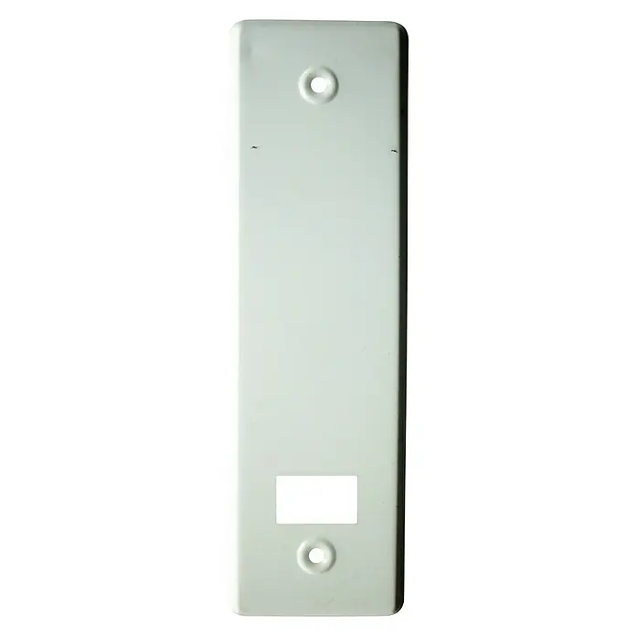 Schellenberg Embellecedor 53302 - Metal, Blanco - Cubierta blanca con agujeros para montaje, ideal para electrónica e instalaciones. Para una solución limpia y segura.