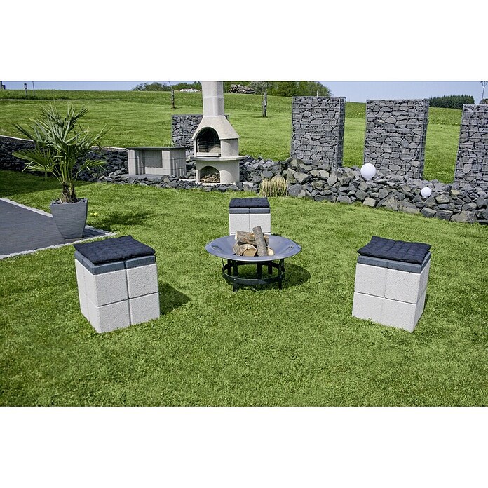Gartenmauer Ambienta (40 x 20 x 20 cm, Weiß, Beton)