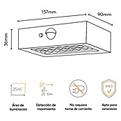 Garza Aplique exterior LED con sensor David (L x An x Al: 90 x 137 x 36 mm, 5 W, Color del marco: Negro, Color de luz: Blanco neutro) | BAUHAUS