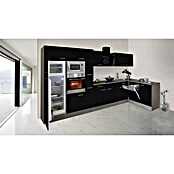 Respekta Winkelküche KBL370EYSMISGKE (172 x 370 cm, Schwarz Seidenglanz)