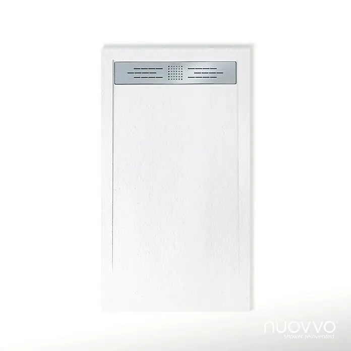 Plato de ducha Stone - L x An: 70 x 120 cm, Material compuesto, Blanco - Elegante plato de ducha blanco de perfil bajo con desagüe lineal. Ideal para baños modernos y duchas accesibles.